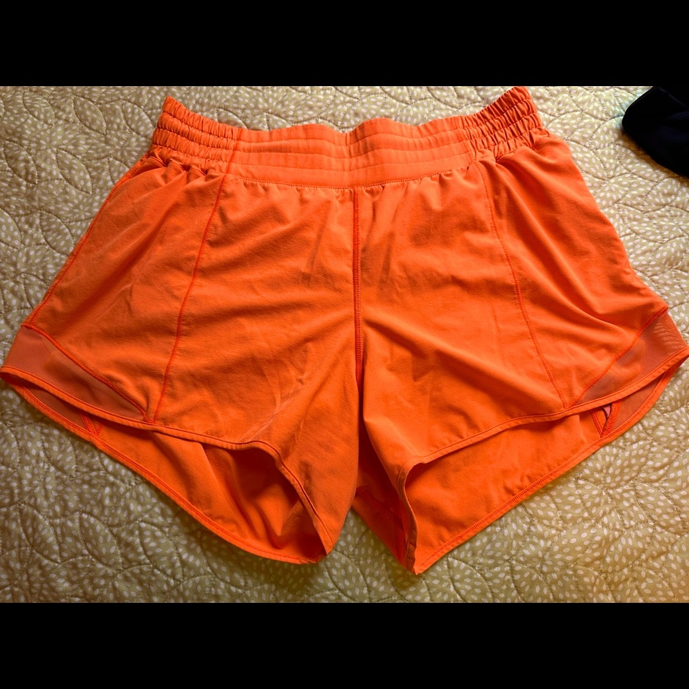 Lululemon hotty hot shorts. Size 10, highlighter orange